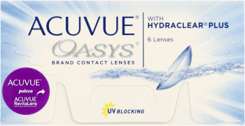 ACUVUE OASYS,soczewki kontaktowe z filtrem UV moc: -1,25,przód