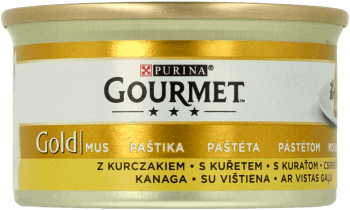 PURINA GOURMET,karma pełnoporcjowa, mokra dla dorosłych kotów z kurczakiem,przód