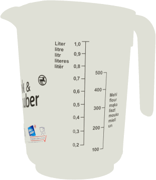 FLINK&SAUBER,miarka- dzbanek, pojemność 1l,przód