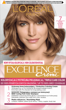 L'ORÉAL PARIS,krem koloryzujący ochronny, nr 7 Blond,przód