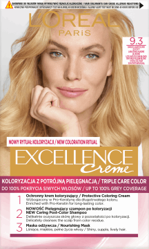 L'ORÉAL PARIS,krem koloryzujący ochronny, nr 9.3 Bardzo Jasny Blond Złocisty,przód