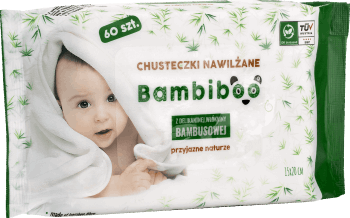 BAMBIBOO,chusteczki nawilżane z delikatnym włóknem bambusowym,przód