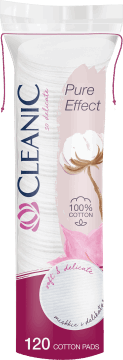 CLEANIC,płatki kosmetyczne okrągłe, 100% bawełna,przód