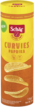 SCHÄR,bezglutenowe chipsy ziemniaczane o smaku paprykowym,przód