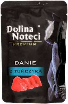 DOLINA NOTECI,karma pełnoporcjowa mokra dla dorosłych kotów Danie z tuńczyka,przód