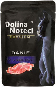DOLINA NOTECI,karma pełnoporcjowa mokra dla dorosłych kotów Danie z królika,przód