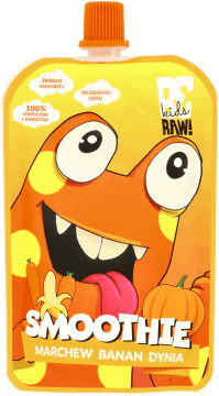 BERAW!,smoothie owocowo-warzywne, marchew, banan, dynia,przód