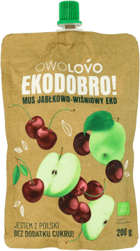 OWOLOVO,mus jabłkowo-wiśniowy eko,przód