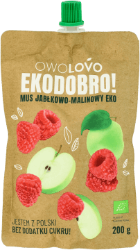 OWOLOVO,mus jabłkowo-malinowy eko,przód