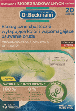 DR. BECKMANN,chusteczki wyłapujące kolor i wspomagające usuwanie brudu,przód