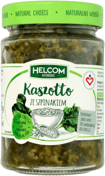 HELCOM,danie gotowe Kaszotto z kaszy jaglanej ze szpinakiem,przód
