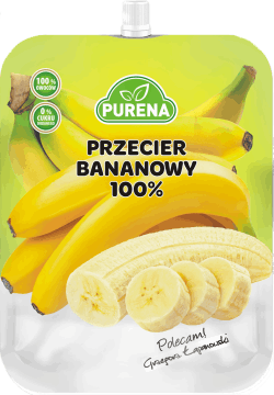 PURENA,przecier bananowy 100%, w tubce,przód