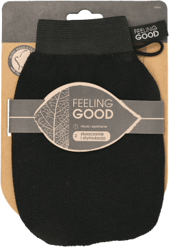 FEELING GOOD,rękawica do mycia ciała z węglem drzewnym z bambusa,przód