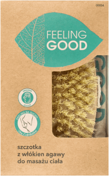 FEELING GOOD,szczotka do masażu ciała z włókien agawy,przód