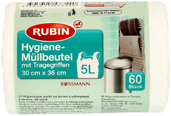 RUBIN,worki na śmieci z uchwytem, poj. 5 L,przód