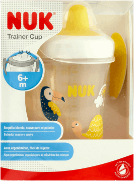 NUK,kubek niekapek, ułatwiający naukę samodzielnego picia, 6m+, poj 230 ml,przód