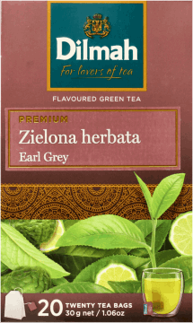 DILMAH,zielona herbata z aromatem bergamoty,przód