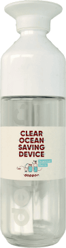 DOPPER,szklana butelka termiczna clear ocean saving device,przód