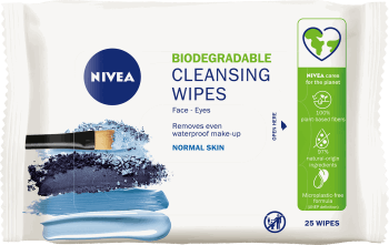 NIVEA,chusteczki do demakijażu twarzy 3w1 biodegradowalne i odświeżające,przód