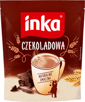 INKA,rozpuszczalna kawa zbożowa z czekoladą.,przód
