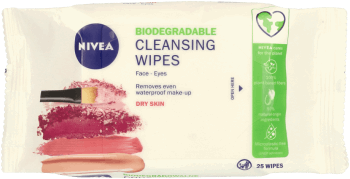 NIVEA,chusteczki do demakijażu twarzy biodegradowalne i łagodzące,przód