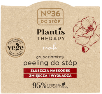 NO 36,peeling do stóp gruboziarnisty, złuszcza naskórek, zmiękcza i wygładza, Mak,przód