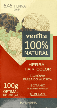 VENITA,ziołowa farba do włosów nr 6.46 Henna,przód