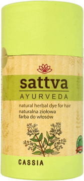 SATTVA,farba do włosów naturalna, ziołowa, Cassia,przód