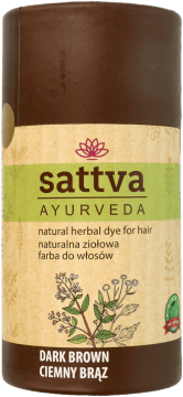 SATTVA,farba do włosów naturalna, ziołowa, Ciemny Brąz,przód