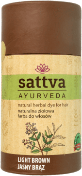 SATTVA,farba do włosów naturalna, ziołowa, Jasny Brąz,przód