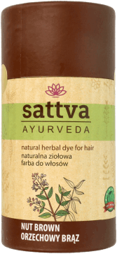 SATTVA,farba do włosów naturalna, ziołowa, Orzechowy Brąz,przód
