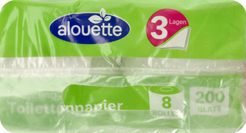 ALOUETTE,papier toaletowy z recyklingu 3-warstwowy,lewa