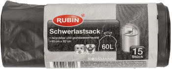RUBIN,worki na ciężkie przedmioty poj. 60 L,przód