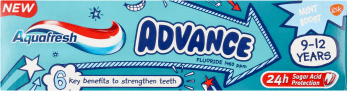 AQUAFRESH,pasta do zębów dla dzieci 9-12 lat,przód