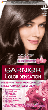 GARNIER COLOR SENSATION,krem koloryzujący do włosów nr 3.0 Prestiżowy Ciemny Brąz,przód