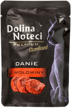 DOLINA NOTECI,karma pełnoporcjowa mokra dla dorosłych kotów Danie z wołowiny,przód