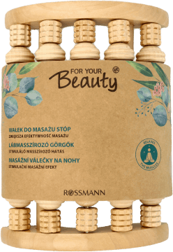 FOR YOUR BEAUTY,wałek do masażu stóp drewniany,przód