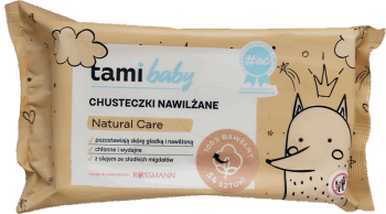TAMI,bawełniane chusteczki nawilżane dla niemowląt, Natural Care,przód