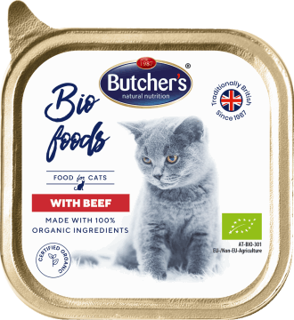 BUTCHER'S,karma pełnoporcjowa, mokra dla dorosłych kotów z wołowiną,przód