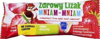 ZDROWY LIZAK,suplement diety,lizak z witaminą C i D na ząbki, kości, odporność,przód