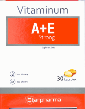 STARPHARMA,kapsułki Witamina A+E Strong, suplement diety,przód