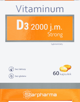STARPHARMA,suplement diety, witamina D3 2000 j.m., Strong,przód