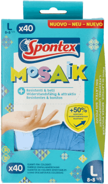 SPONTEX,jednorazowe rękawice nitrylowe, rozm. L,przód