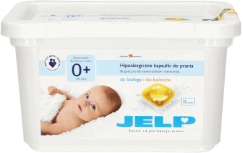 JELP,hipoalergiczne kapsułki do prania tkanin białych i kolorowych,przód