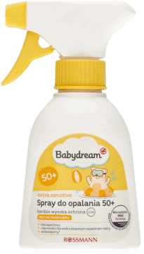 BABYDREAM,spray do opalania dla niemowląt i małych dzieci, SPF 50+,przód