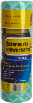 JAN NIEZBĘDNY,ściereczki uniwersalne na rolce kolorowe, wym. 25×30 cm,przód