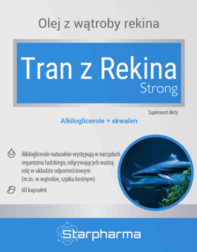 STARPHARMA,kapsułki Olej z wątroby rekina, suplement diety,przód