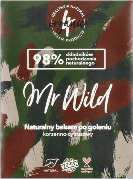 4ORGANIC,balsam po goleniu naturalny, korzenno-cytrusowy,przód