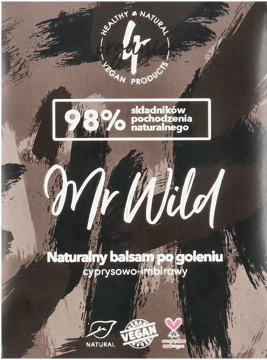 4ORGANIC,balsam po goleniu naturalny, cyprysowo-imbirowy,przód