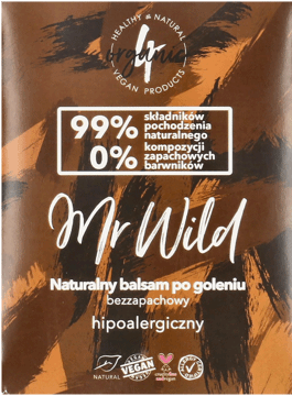 4ORGANIC,balsam po goleniu naturalny, bezzapachowy,przód